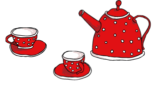 twee theekopjes en een theepot